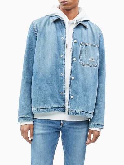 Calvin Klein Ruhák HU170198 | Calvin Klein Padded Denim Férfi Ingdzseki Kék